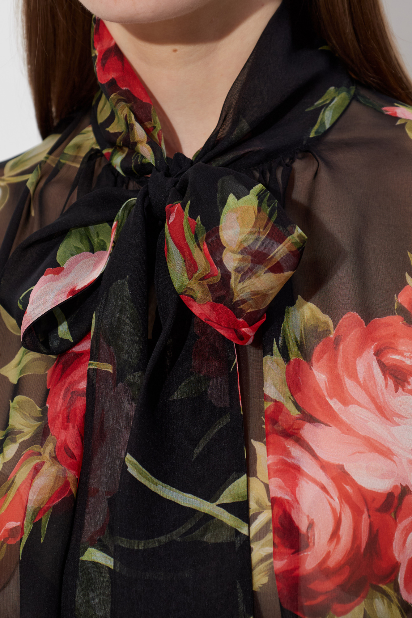 DOLCE&GABBANA カットソー トップス シルク 豪華 薔薇柄 36 Dolce & Gabbana Silk shirt with floral motif | Women's | Vitkac